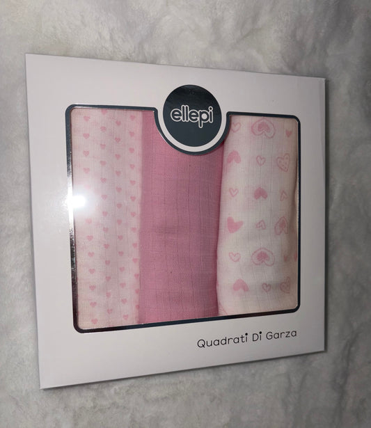 Set Quadrati di Garza in Rosa