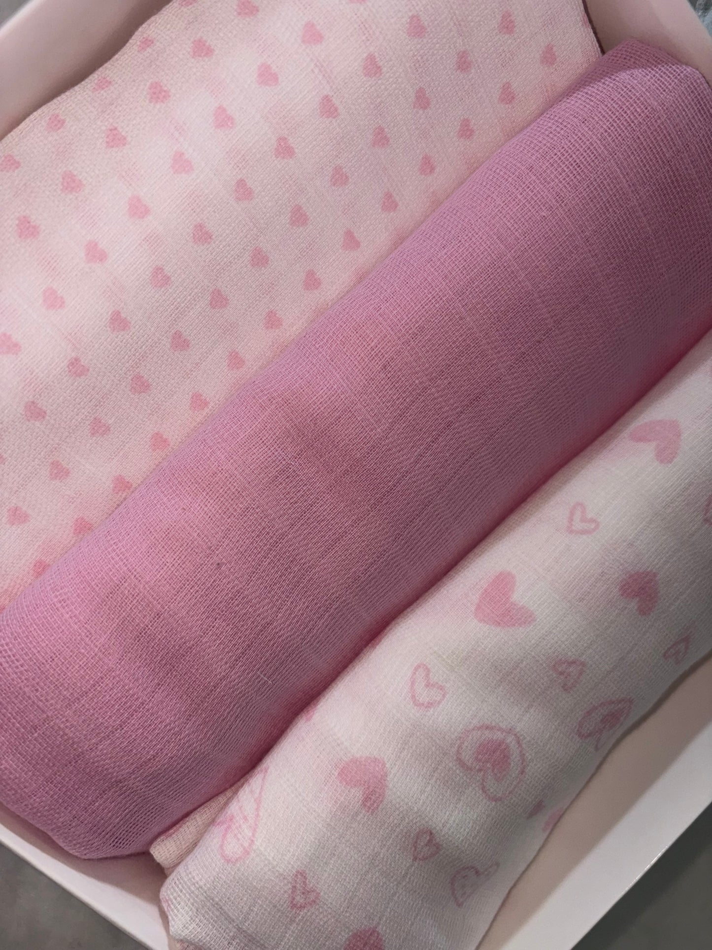 Set Quadrati di Garza in Rosa