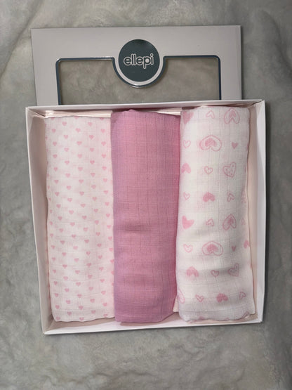 Set Quadrati di Garza in Rosa