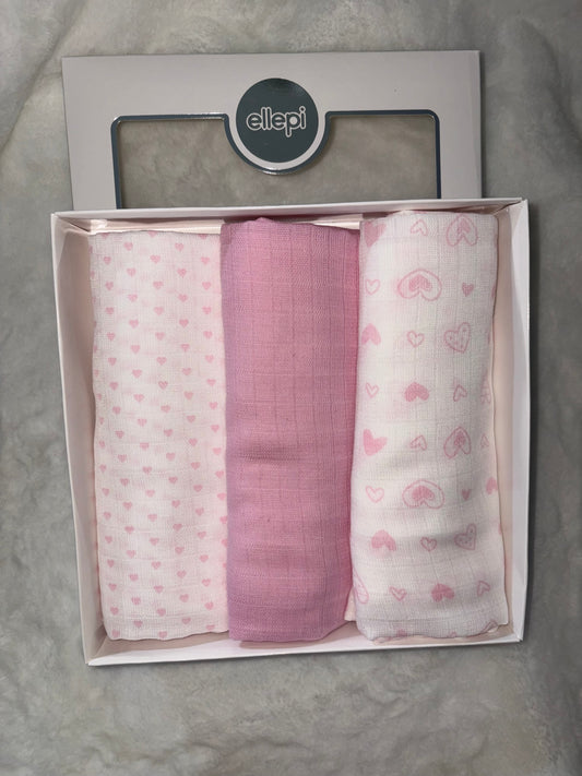 Set Quadrati di Garza in Rosa